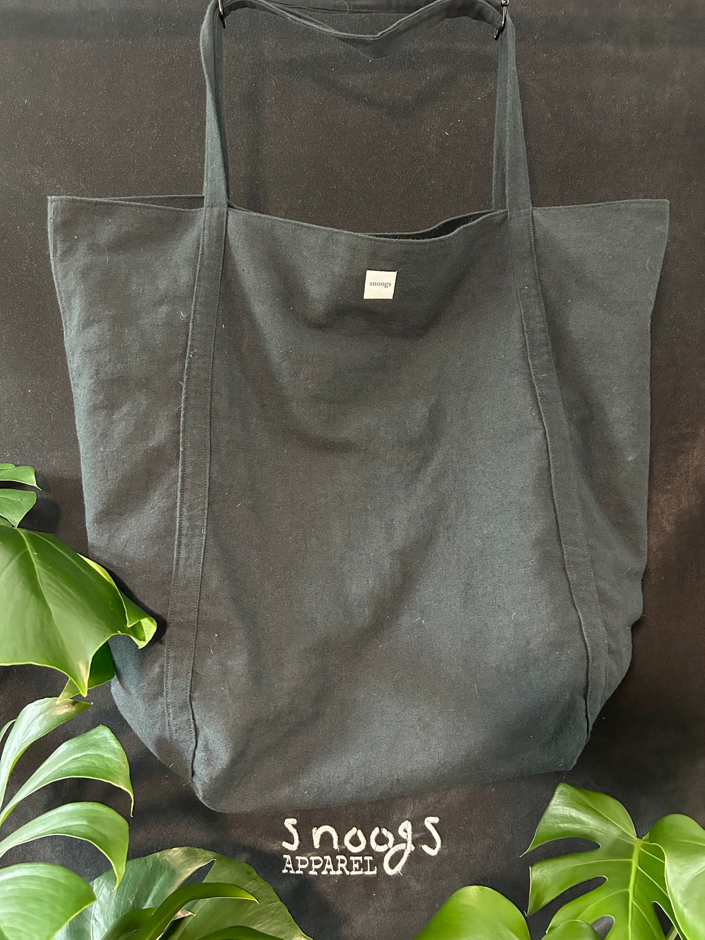 Black Cotton Lined Large Tote