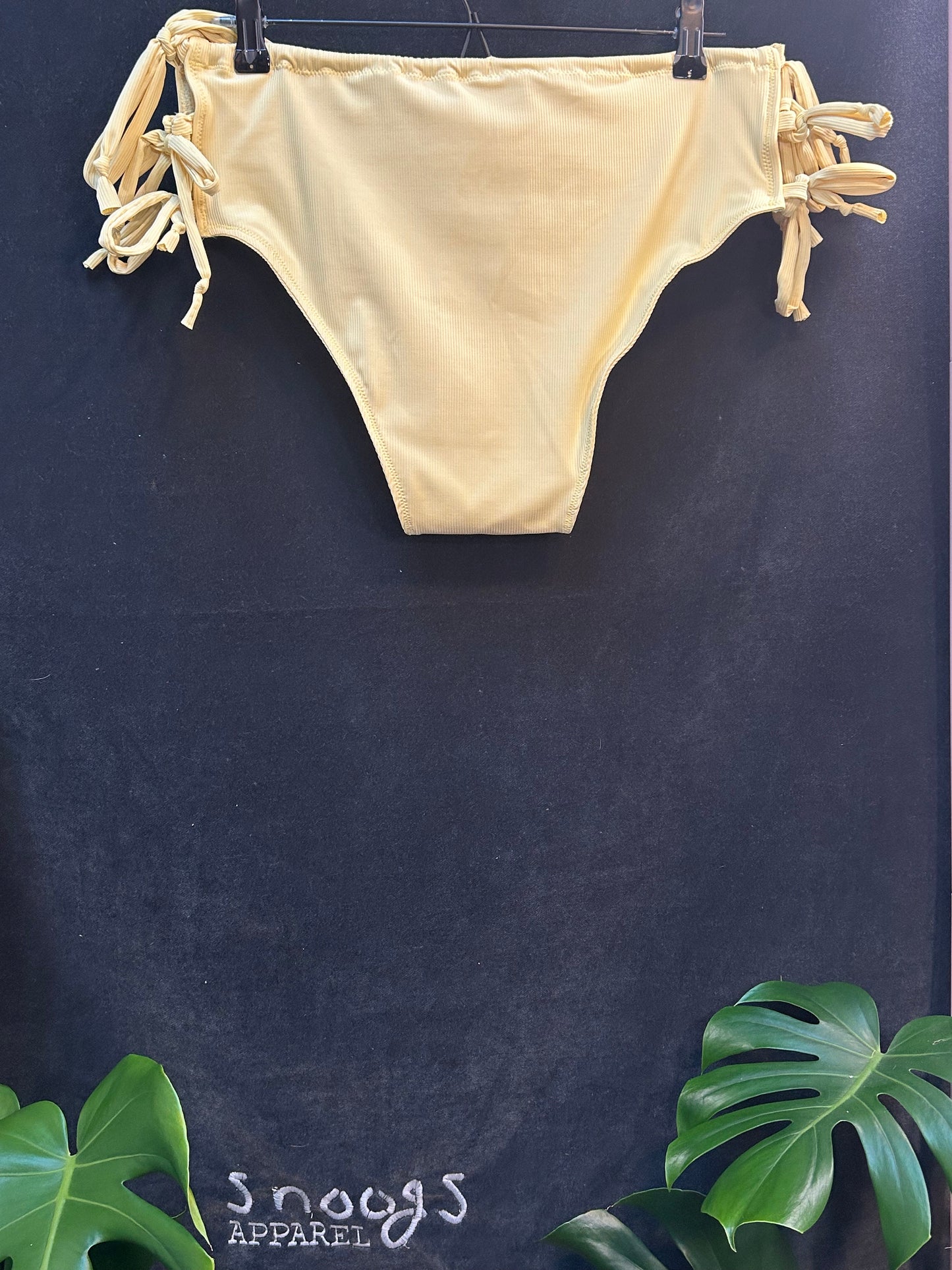 Ribbed Side Tie Swim Bottoms