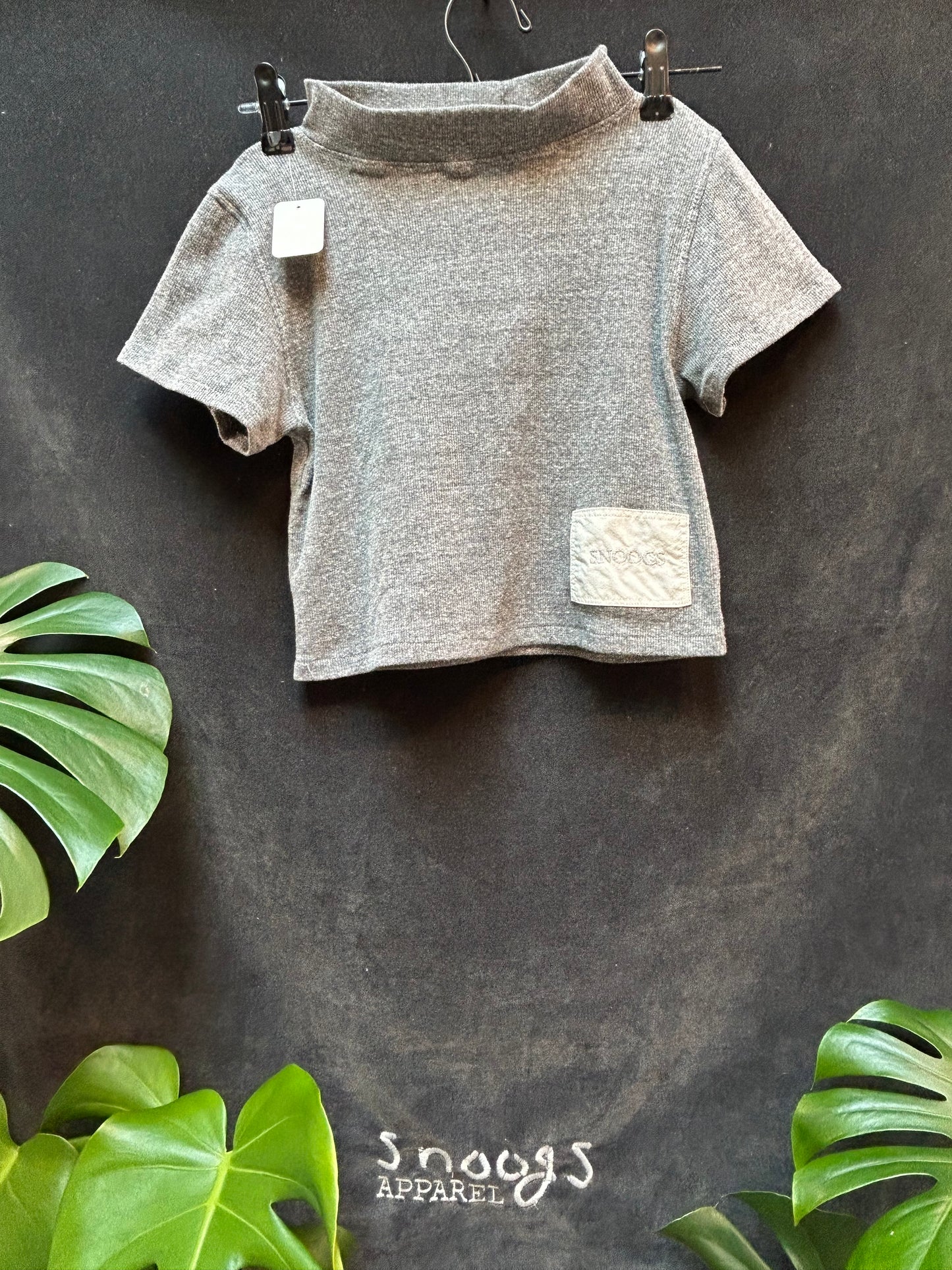 Ribbed Brand Baby Tee Mock-Neck