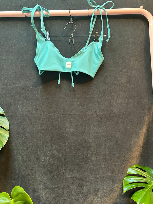 Ribbed Lined Strappy Swim Top