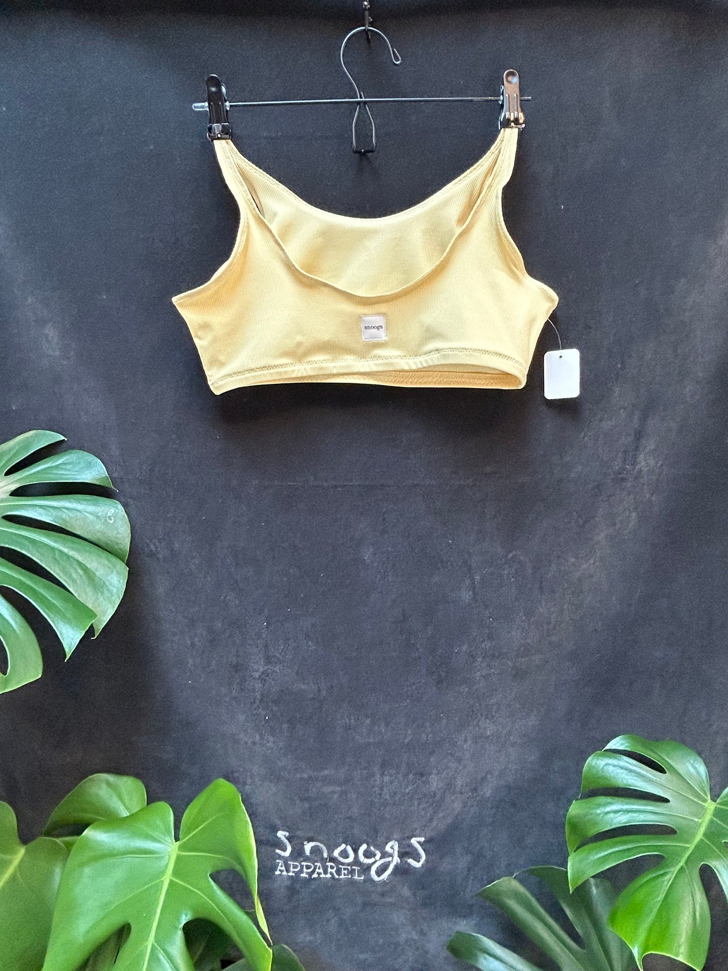 Yellow Ribbed Swim Top