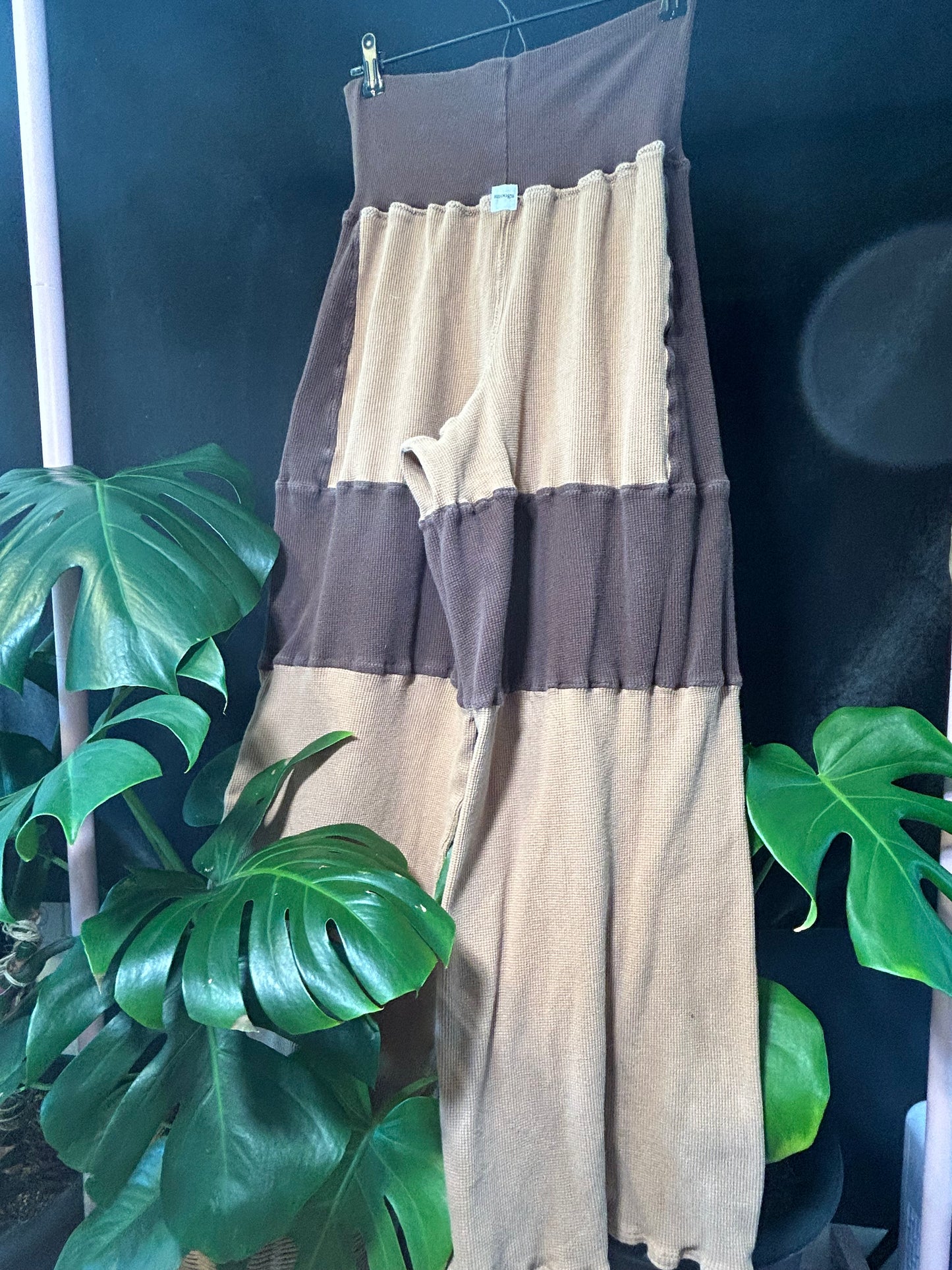 Caramel Brownie Patchwork Flare Sweats