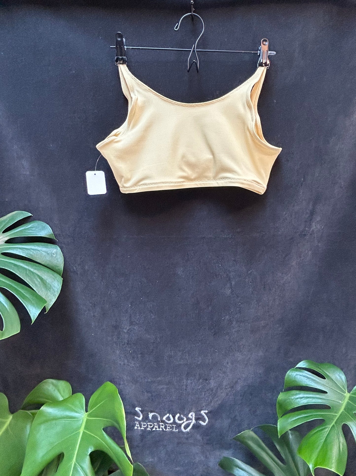 Yellow Ribbed Swim Top