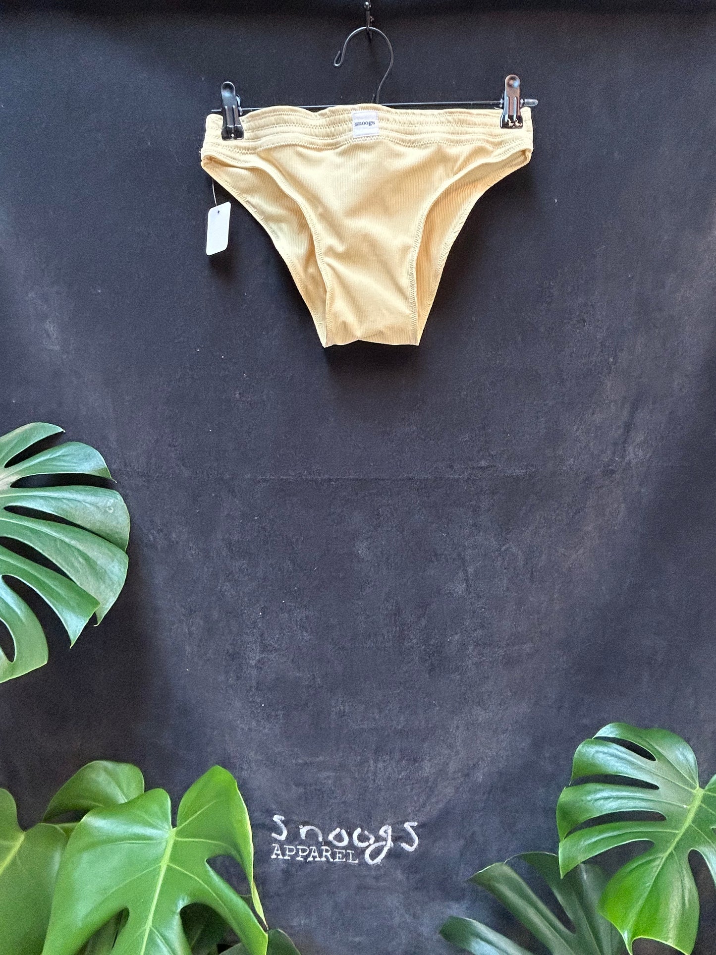 Yellow Ribbed Swim Bottoms