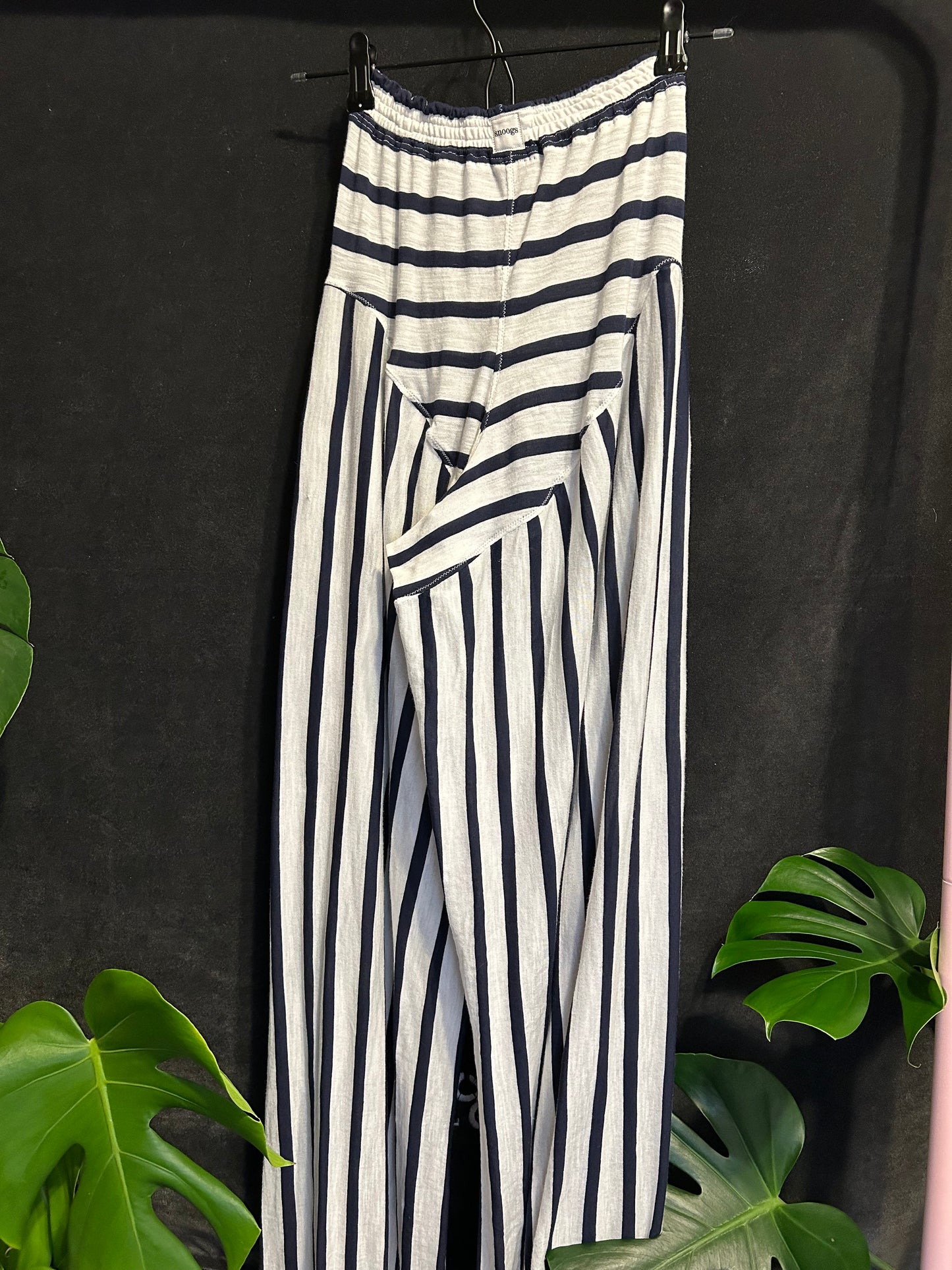 Striped Patchwork Cotton Lightweight Pants