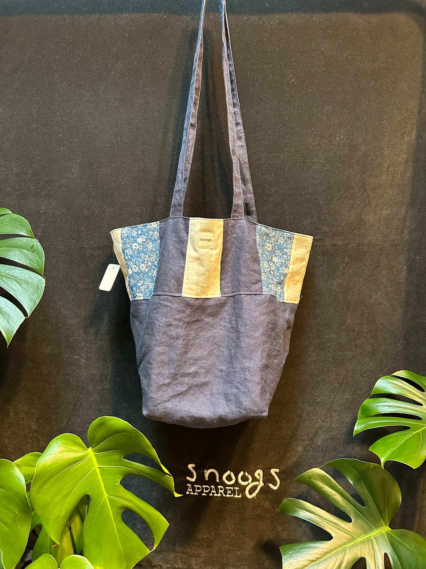 Lined Linen Patchwork Tote