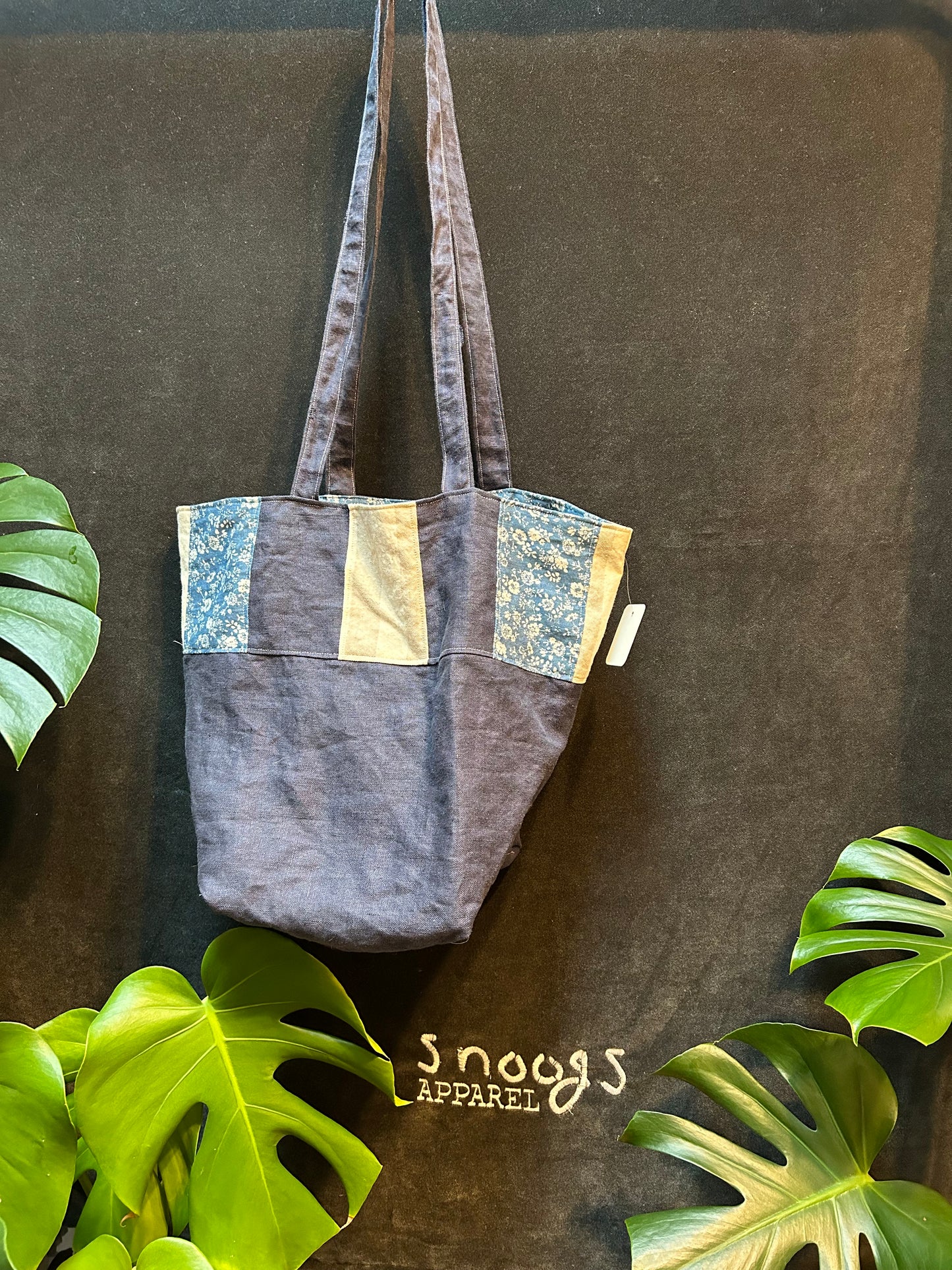 Lined Linen Patchwork Tote